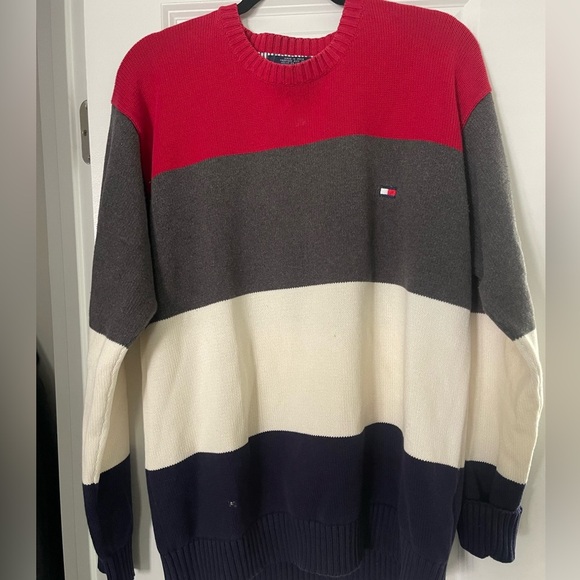 Tommy Hilfiger Other - Tommy Hilfiger Y2K Men’s M Colorblock Vintage Sweater Red White Navy Oversized